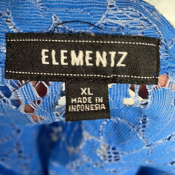 Elementz Ladies Button Up Lacey Top/Jacket, Size XL, Blue - Picture 3 of 5